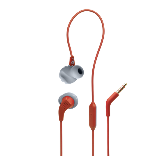 JBL Endurance Run 2 Wired - Coral Orange - Waterproof Wired Sports In-Ear Headphones - Hero